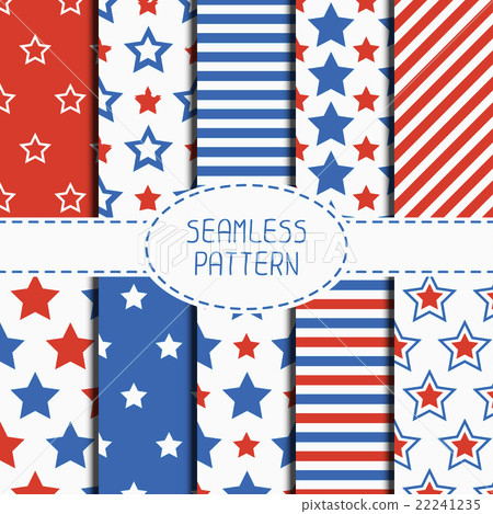 Set of geometric patriotic seamless pattern with Set of geometric patriotic seamless pattern with 22241235