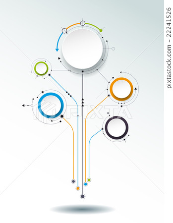 Abstract molecules with 3D paper label - Stock Illustration [22241526 ...