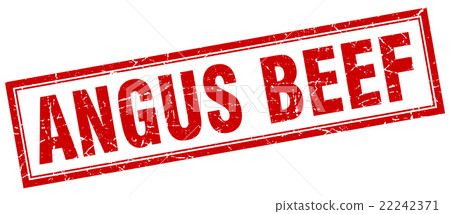 angus beef red grunge square stamp on white - Stock Illustration ...