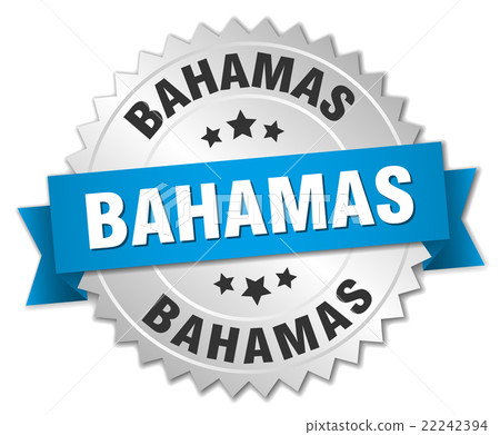Bahamas round silver badge with blue ribbon-插圖素材 [22242394] - PIXTA圖庫