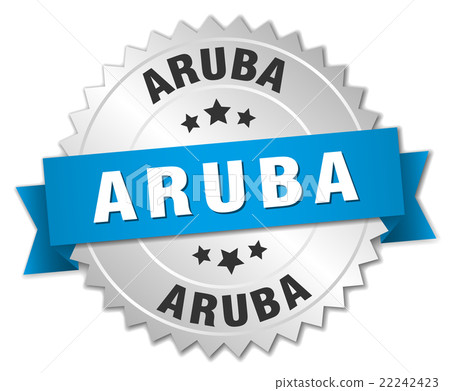 Aruba round silver badge with blue ribbon Aruba round silver badge with blue ribbon 22242423