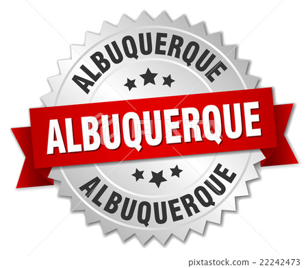 Albuquerque round silver badge with red ribbon Albuquerque round silver badge with red ribbon 22242473