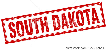 South Dakota red square grunge stamp on white - Stock Illustration ...