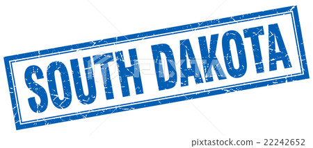 South Dakota blue square grunge stamp on white - Stock Illustration ...