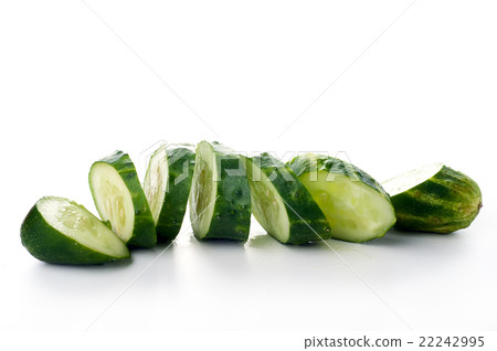 Cucumber and slices isolated Cucumber and slices isolated 22242995