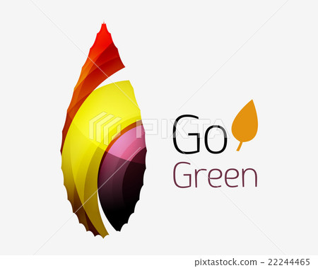 Leaf abstract icon made of waves 22244465