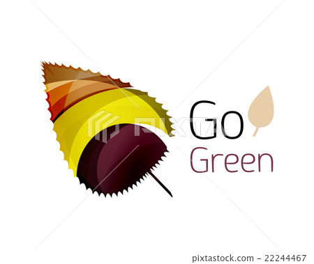 Leaf abstract icon made of waves 22244467