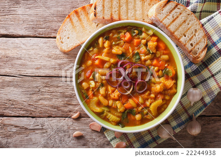 Italian ribollita vegetable soup closeup in a bowl 22244938