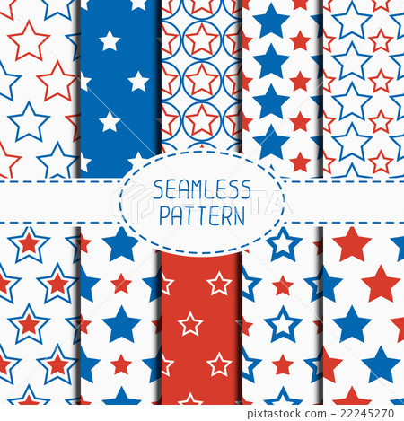 Set of geometric patriotic seamless pattern with 22245270