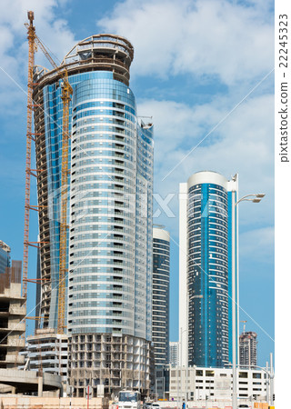 Abu Dhabi district with skyscrapers construction 22245323