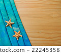 Beach blue pareo fabric with starfish background design template. 22245358