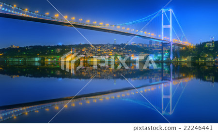 View of Bosphorus bridge at night Istanbul View of Bosphorus bridge at night Istanbul 22246441