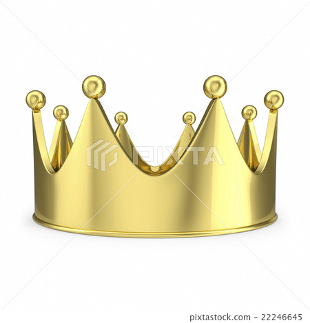 Gold crown with glow isolated on white background - Stock Illustration ...