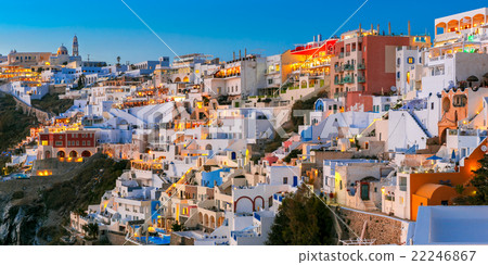 Fira, main town of Santorini at night, Greece 22246867
