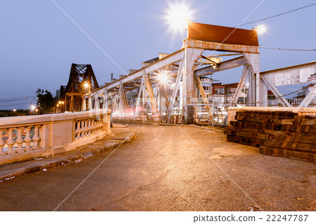 Long Bien Bridge in Hanoi, Vietnam at Night Long Bien Bridge in Hanoi, Vietnam at Night 22247787