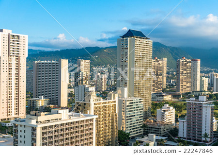 [Hawaii] Honolulu Evening View 22247846