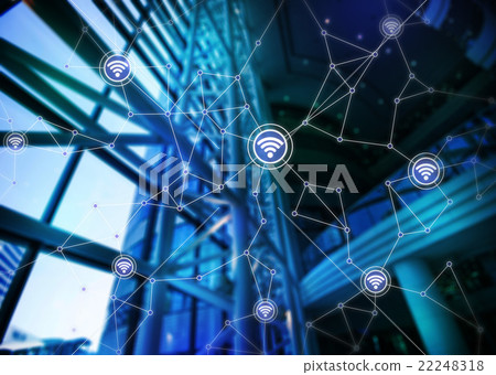 當代大廈和無線電通信摘要圖像內部看法 當代大廈和無線電通信摘要圖像內部看法 22248318