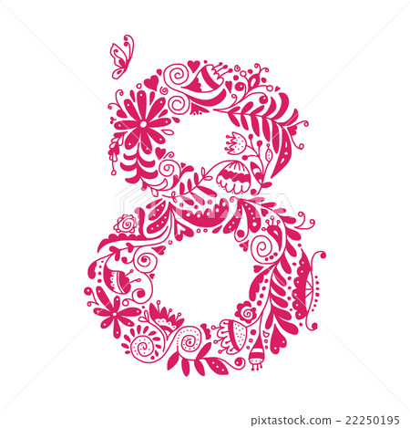 Floral number 8 for your design - Stock Illustration [22250195] - PIXTA