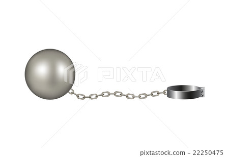 Shackle in metal design on white background  22250475