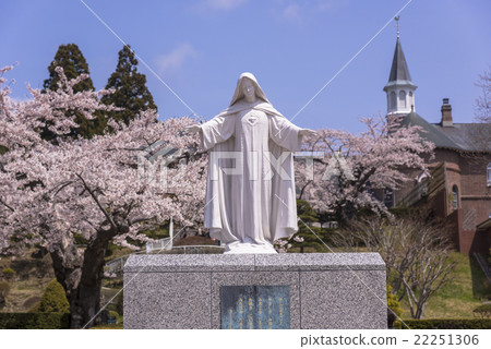Trappestine monastery full of cherry blossoms Trappestine monastery full of cherry blossoms 22251306