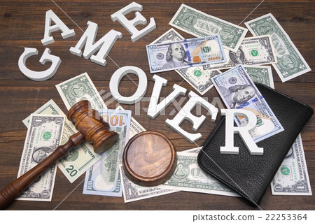 Sign Game Over, Doolars Cash, Judges Gavel 22253364
