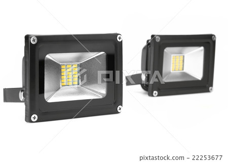Two Outdoor Waterproof LED Floodlight Isolated Two Outdoor Waterproof LED Floodlight Isolated 22253677