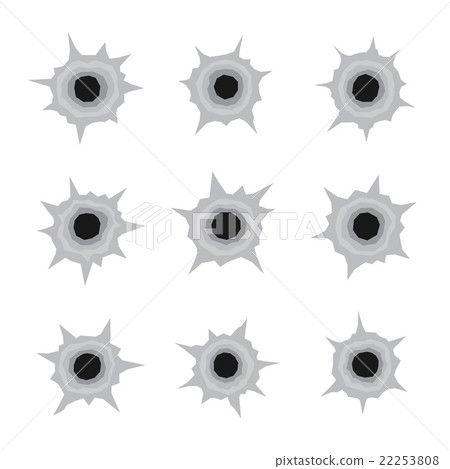 Bullet Holes Set Icons in White Background. Vector Bullet Holes Set Icons in White Background. Vector 22253808