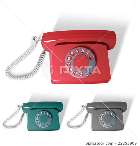 vector old phone in different colors vector old phone in different colors 22253909