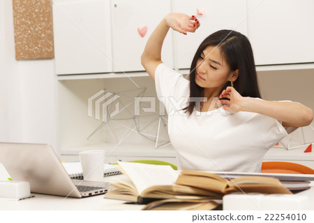Tired Asian student Tired Asian student 22254010