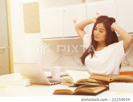 Tired Asian student Tired Asian student 22254034