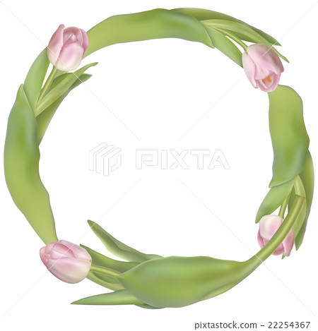 Circle frame with tulips flowers. EPS 10 Circle frame with tulips flowers. EPS 10 22254367