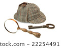 Sherlock Holmes Cap, Magnifying Glass And Key 22254491