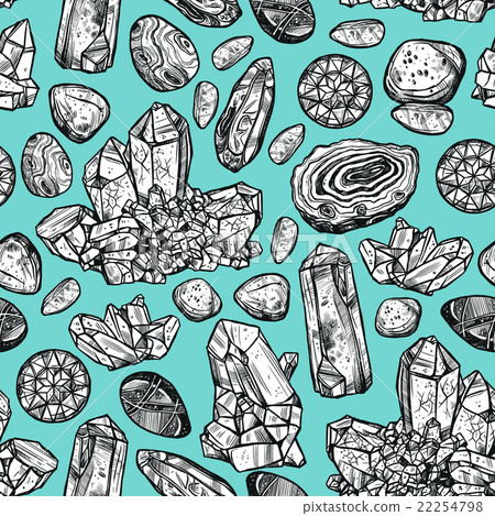 Stones Crystal Seamless Pattern 22254798