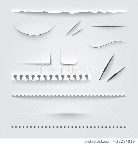 White Paper Edges Shadows Realistic Set White Paper Edges Shadows Realistic Set 22254819