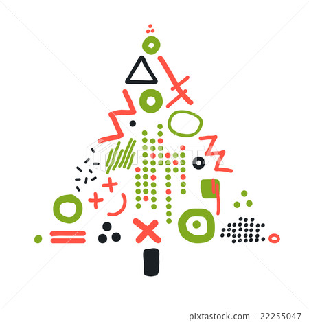 Vector card with abstract christmas tree - Stock Illustration [22255047 ...