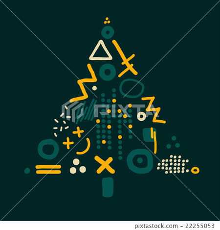 Vector card with abstract christmas tree - Stock Illustration [22255053 ...
