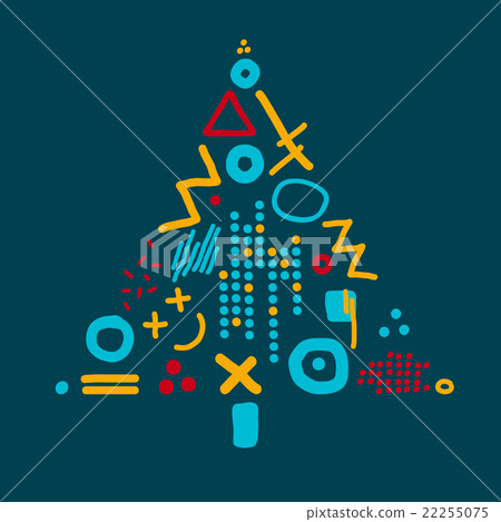 Vector card with abstract christmas tree - Stock Illustration [22255075 ...