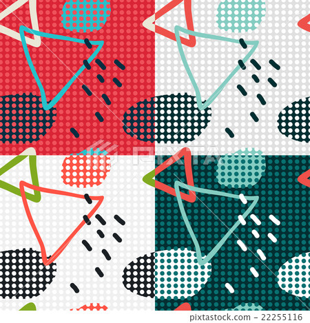 Modern hand draw abstract seamless pattern set Modern hand draw abstract seamless pattern set 22255116