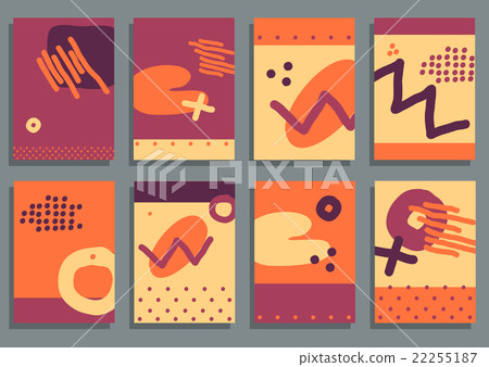 Set of Vintage Creative Cards with Hand Drawn - Stock Illustration ...