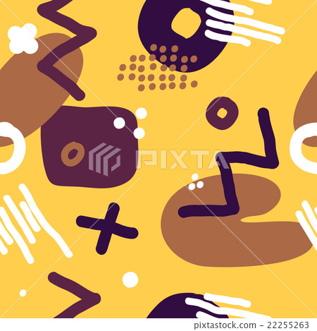 Modern hand draw abstract seamless pattern  22255263