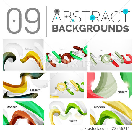 Collection of wave abstract backgrounds Collection of wave abstract backgrounds 22256215