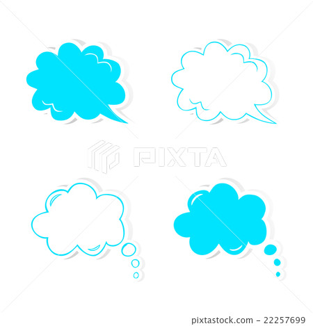 Hand drawn speech and thought bubbles set. 22257699