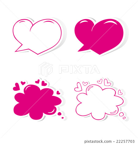 Heart shaped speech bubbles set.  22257703