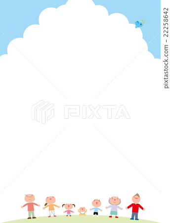 Happy blue bird looking up at family blue sky Happy blue bird looking up at family blue sky 22258642