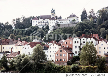 Sanctuary Mariahilf and old houses 22258781