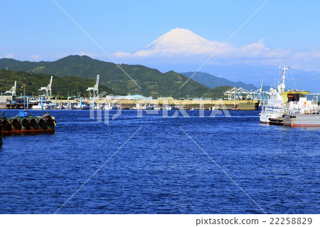 Mt. Fuji and Shimizu Port Buddhist Fuji Pale blue sea Suruga Bay 22258829