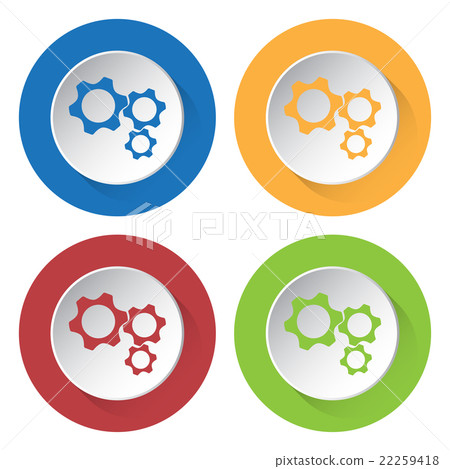 set of four icons - three cogwheel 22259418