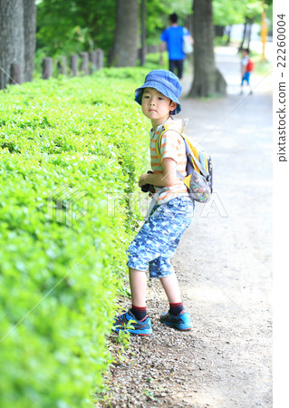 Elementary school student hiking Elementary school student hiking 22260004