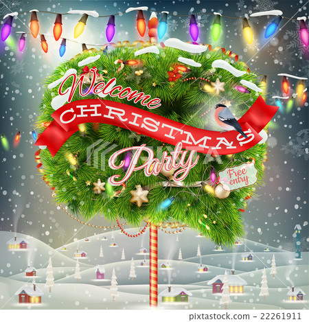 Christmas cityscape and snowfall. EPS 10 Christmas cityscape and snowfall. EPS 10 22261911