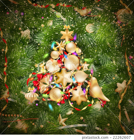 Golden Christmas greeting. EPS 10 22262607